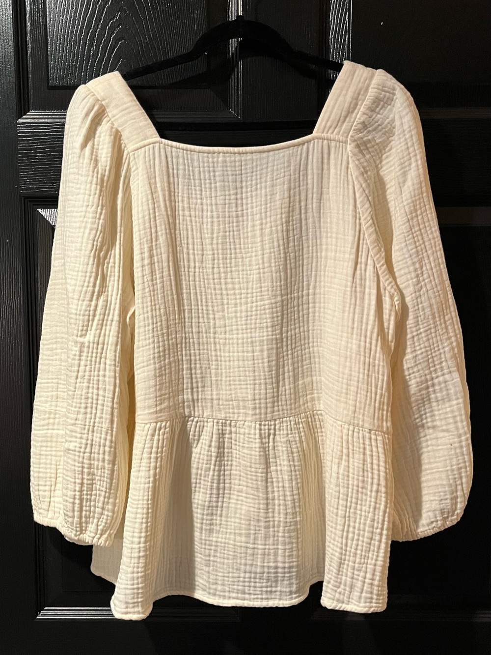 Madewell Off-White Gauze Square-Neck Peasant Blouse - Picture 5 of 8